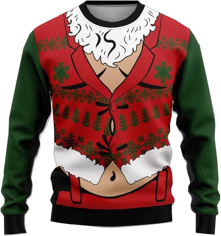 Christmas, 10 Ugly Christmas Sweaters for Women , Winter Mens Sweater Winter Holiday Crew Neck Shirt 9