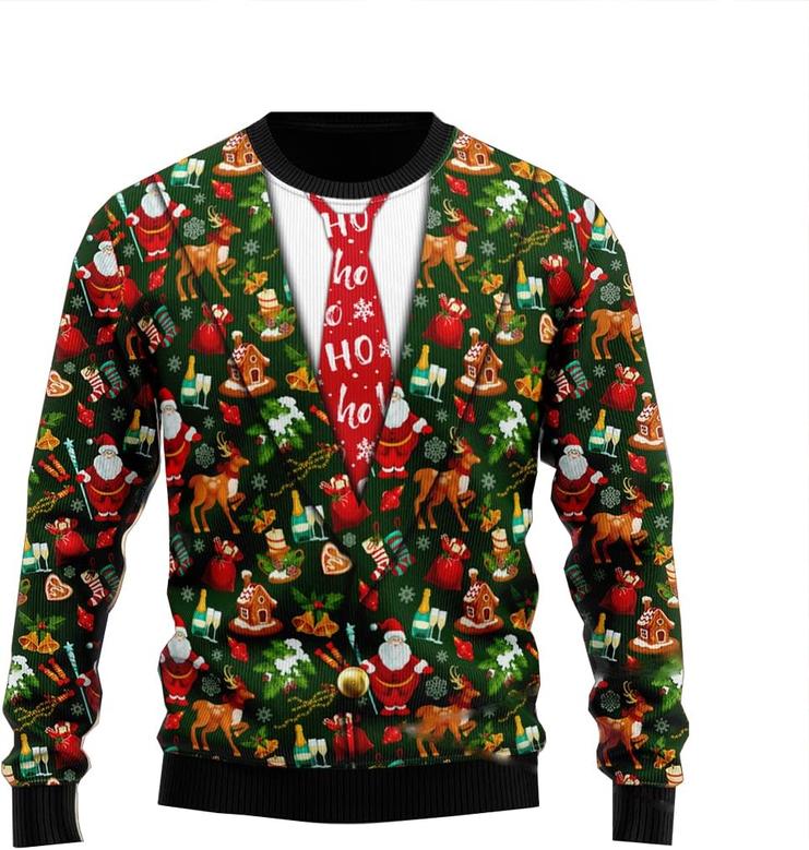 Christmas, 13 Ugly Christmas Sweaters for Women , Winter Mens Sweater Winter Holiday Crew Neck Shirt 9