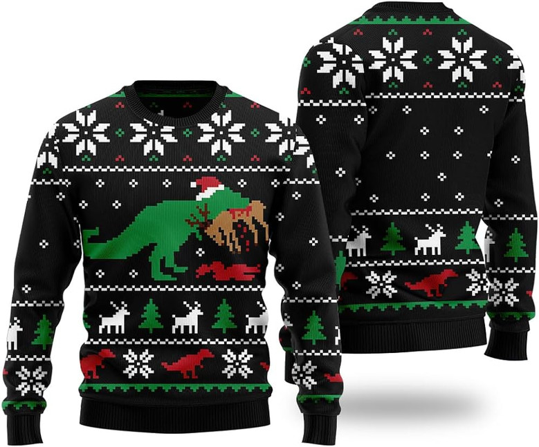 Dinosaur Unisex Ugly Christmas Sweater for Men , Ugly Christmas sweatshirt Funny