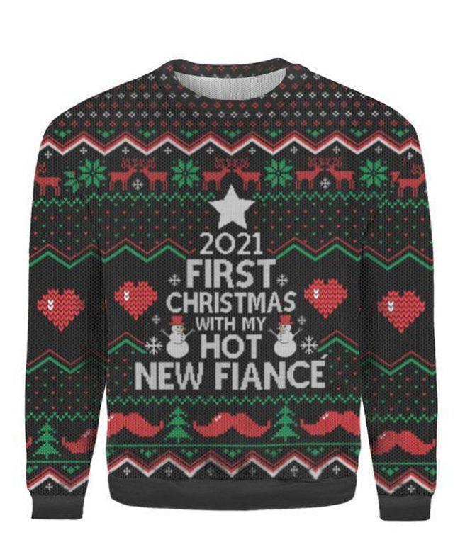 2021 First Christmas With My New Fiance Ugly Christmas Sweater