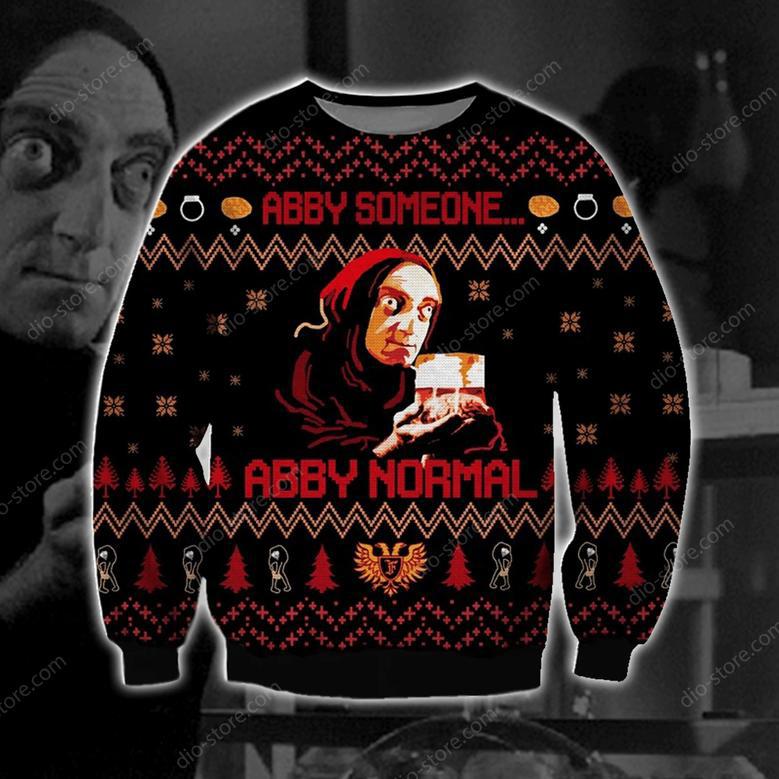 Abby Normal Knitting Pattern Print Ugly Christmas Sweater