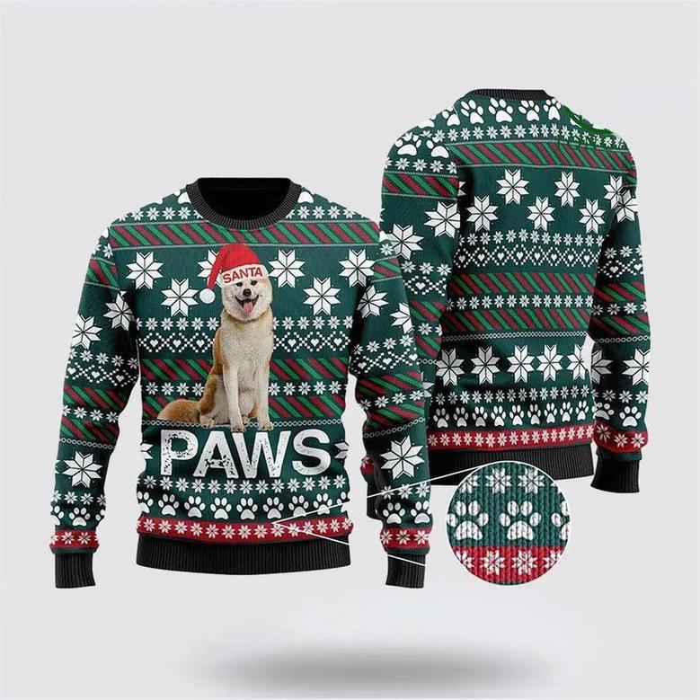 Akita Santa Printed Christmas Ugly Sweater – Pet Lover Christmas Sweater