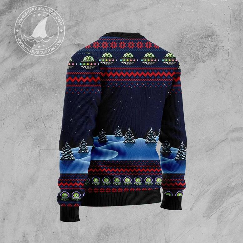 Alien Ugly Christmas Sweater unisex womens & mens, couples matching, friends, funny family sweater gifts