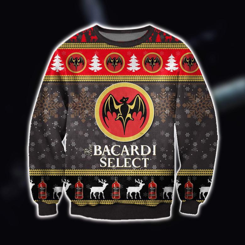 All Over Print Bacardi Select Rum Wine Ugly Christmas Sweater