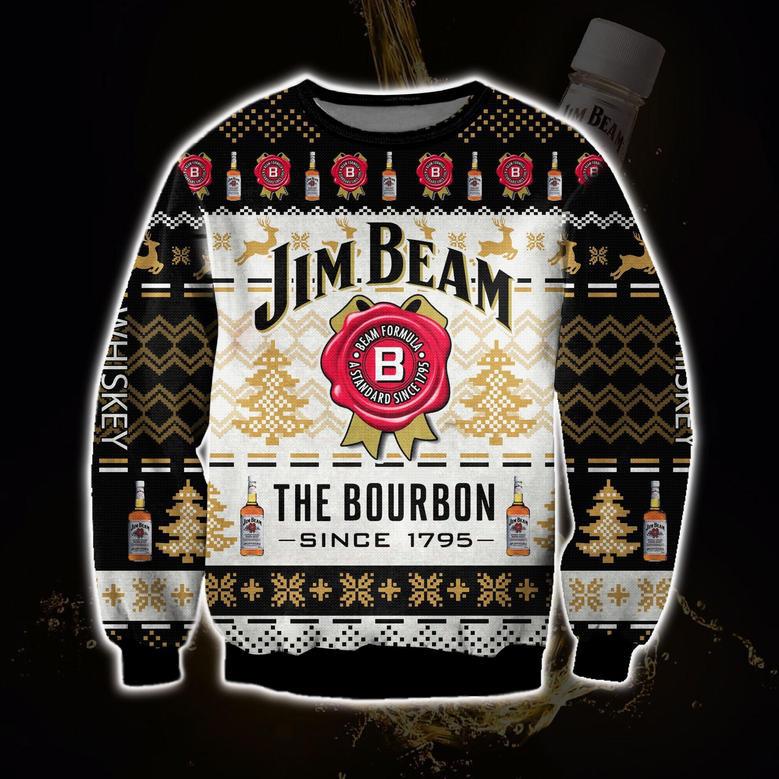 All Over Print Jim Beam The Bourbon Since 1795 Ugly Christmas Sweater