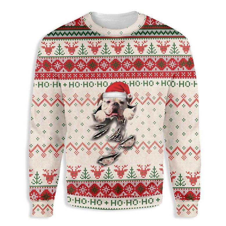 American Bulldog Scratch Ugly Christmas Sweater