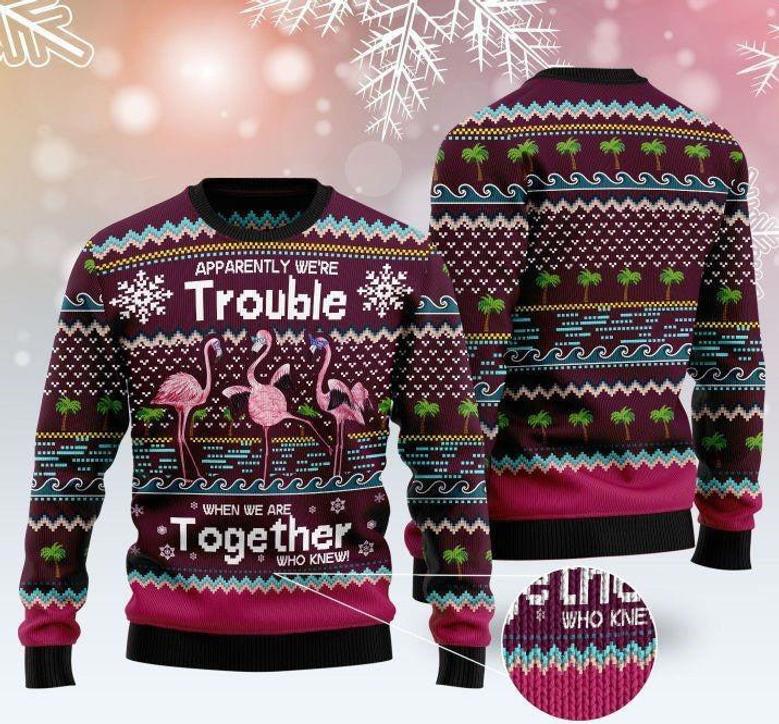 Apparently Were Trouble When We Are Together Who Knew Ugly Christmas Sweater