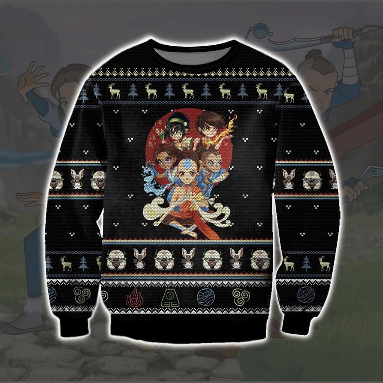 Avatar Print Knitting Pattern Ugly Christmas Sweater