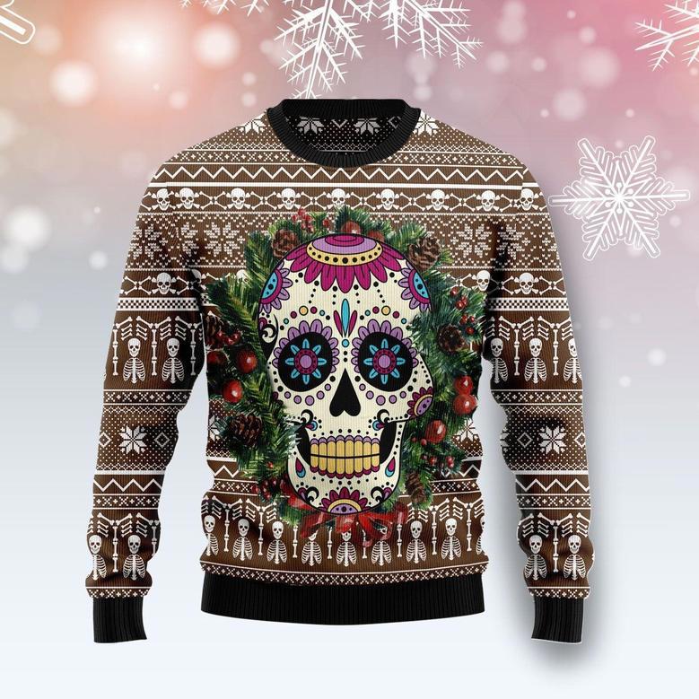 Awesome Sugar Skull Ugly Christmas Sweater