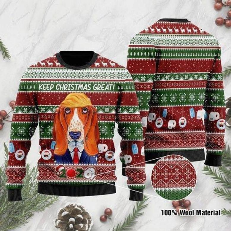 Basset Hound Keep Christmas Great 2020 Ugly Christmas Sweater