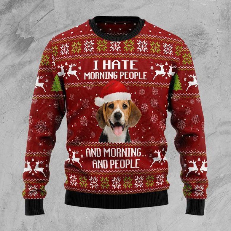 Beagle Hate Morning People Ugly Christmas Sweater