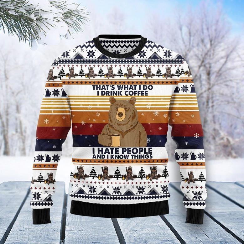 Bear Coffee Ugly Christmas Sweater