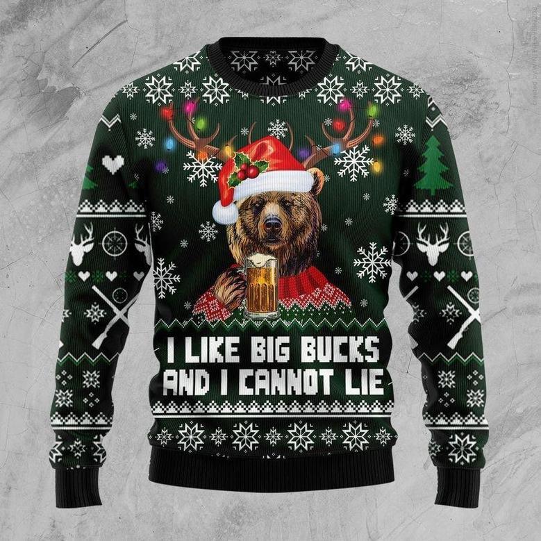 Bear Hunting And Beer Ugly Christmas Sweater