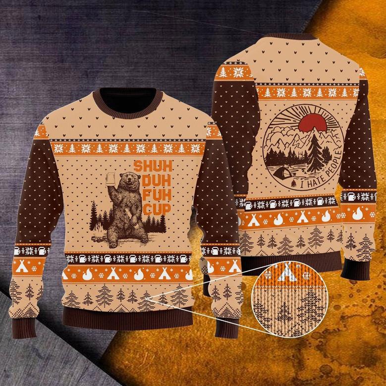 Bear Shuh Duh Fuh Cup Ugly Christmas Sweater