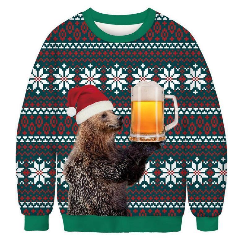 Beer And Bear Ugly Christmas Sweater