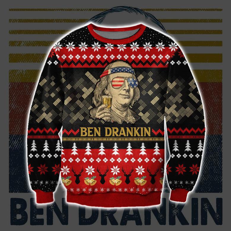 Ben Drankin Print Knitting Pattern Ugly Christmas Sweater