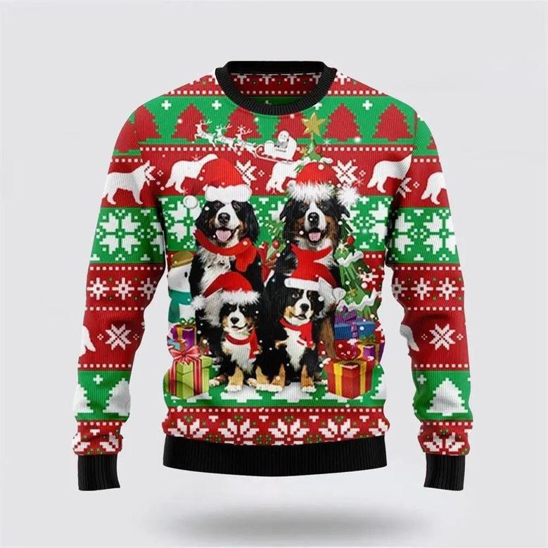 Bernese Mountain Dog Family Ugly Christmas Sweater, Jumper – Dog Lover Christmas