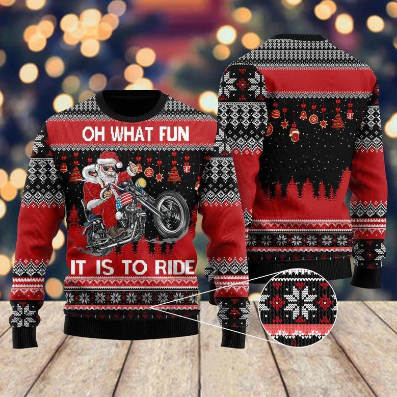 Biker Motorcycle Lover Xmas Ugly Christmas Sweater For Men & Women