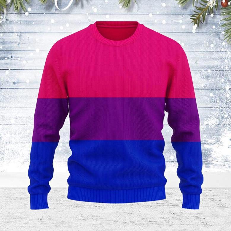 Bisexual Flag Ugly Christmas Sweater