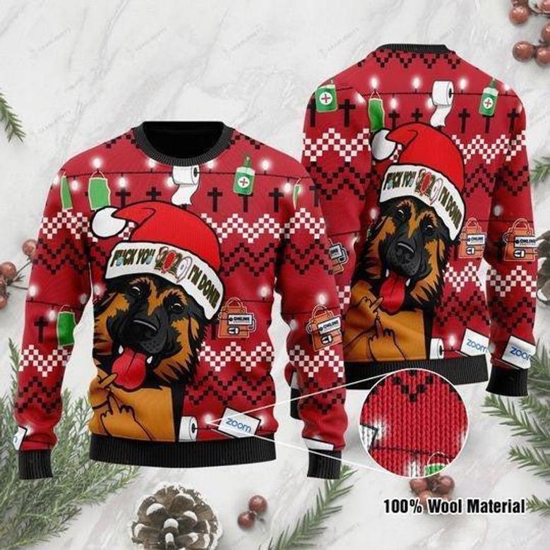 Black And Tan German Shepherd Dog Im Done Ugly Christmas Sweater