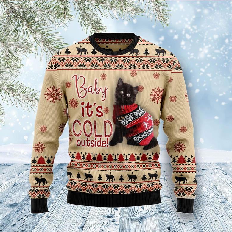 Black Cat Baby Ugly Christmas Sweater