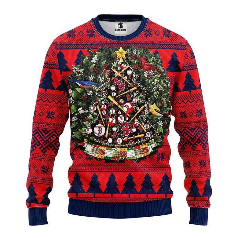 Boston Red Sox Christmas Tree Ugly Sweater