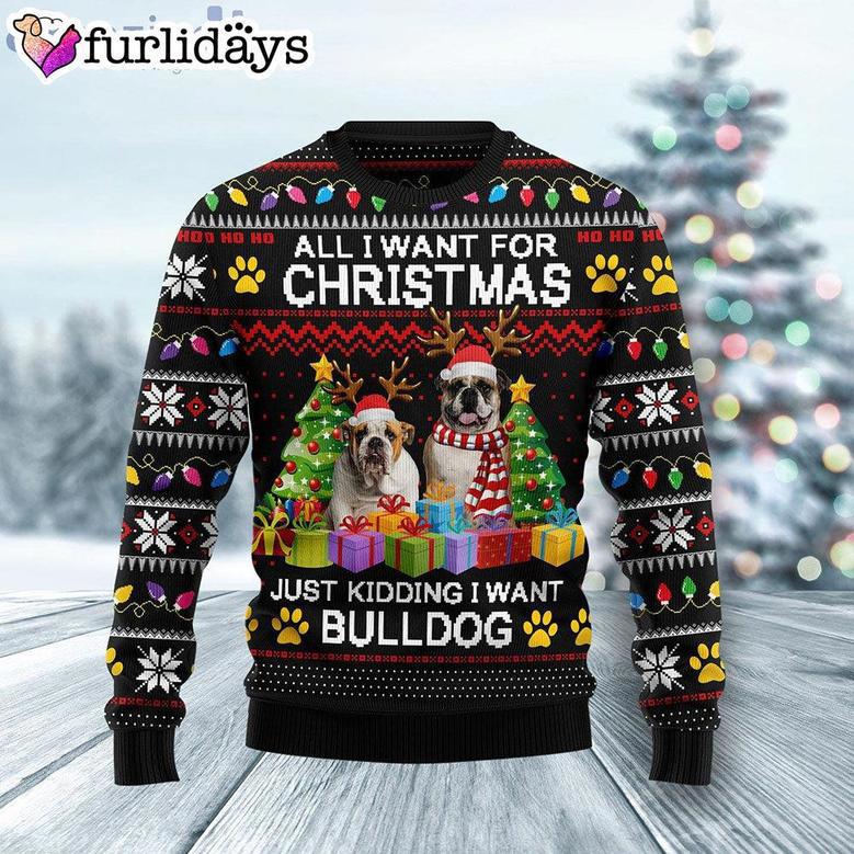 Bulldog Christmas Don’t Be A Normal Dog Dad Ugly Christmas Sweater, Jumper