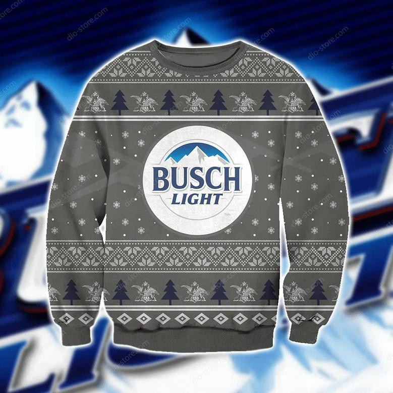 Busch Light Knitting Pattern Print Ugly Christmas Sweater