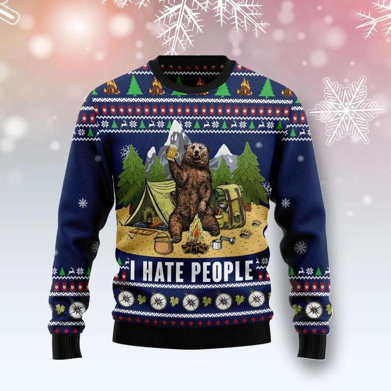 Camping I Hate People Ugly Christmas Sweater, Jumper For Men & Women Adult