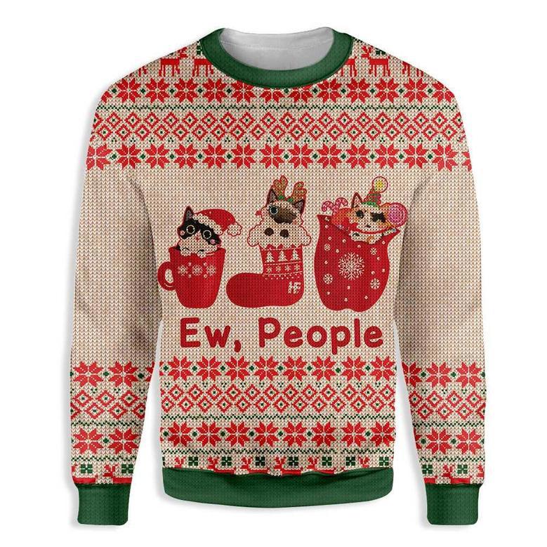 Cat Christmas Ew People Ugly Christmas Sweater