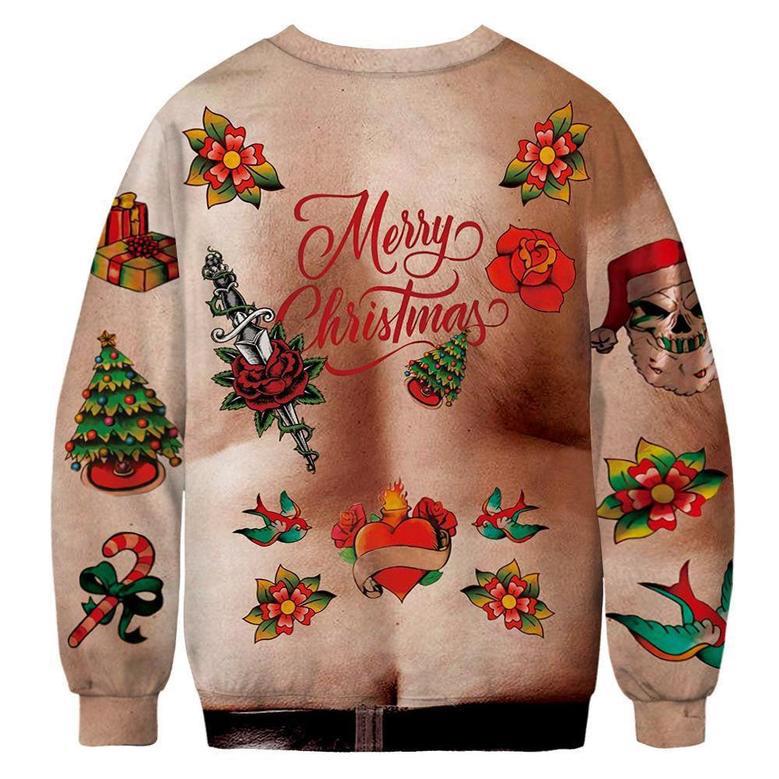 Chest Hair Belly Ugly Christmas Sweater