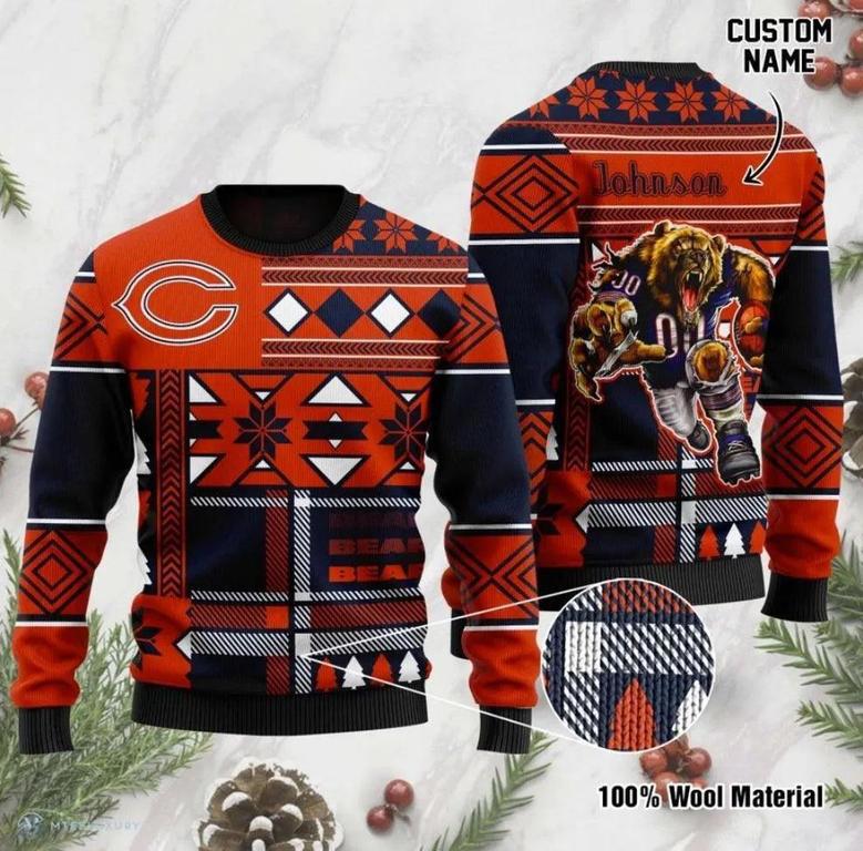 Chicago Bears For Fans Custom Ugly Christmas Sweater, Jumpers