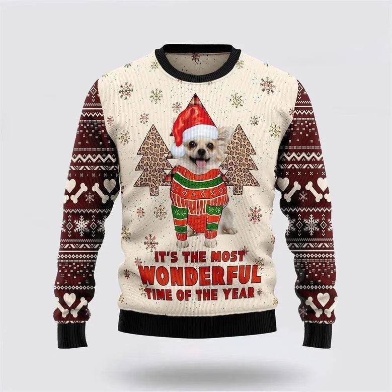 Chihuahua The Most Beautiful Time Ugly Christmas Sweater, Jumper