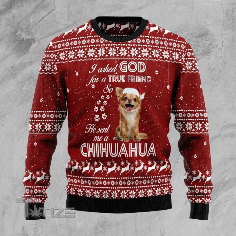 Chihuahua True Friend Ugly Christmas Sweater