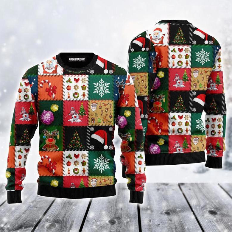 Christmas Icon Ugly Sweater, Cute Christmas Icon Ugly Sweater For Men & Women