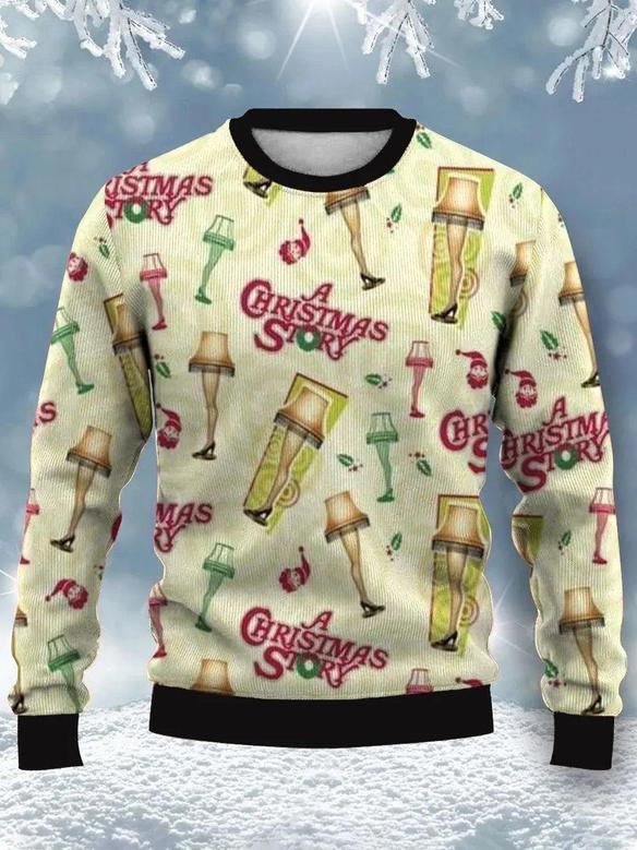 Christmas Lamp Print Casual – Ugly Sweater Christmas