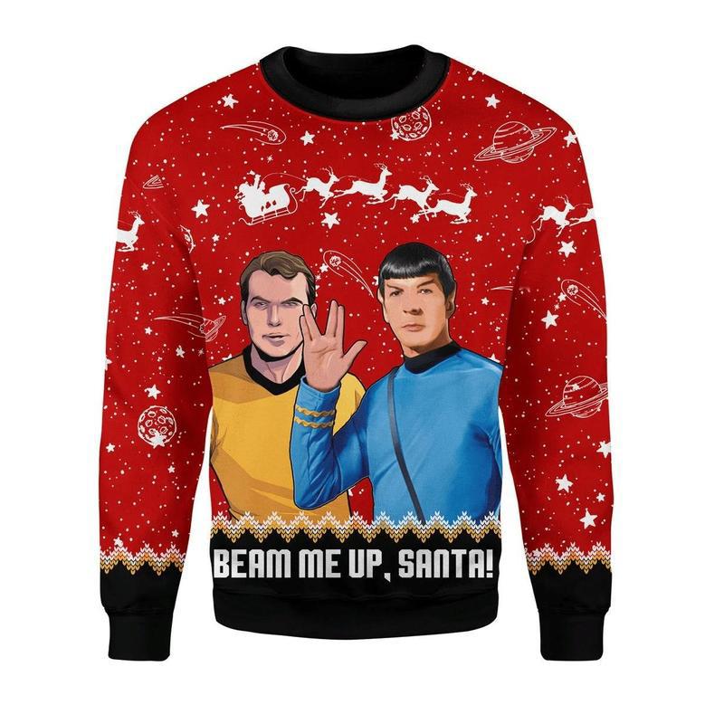 Christmas Sweater Beam Me Up Santa