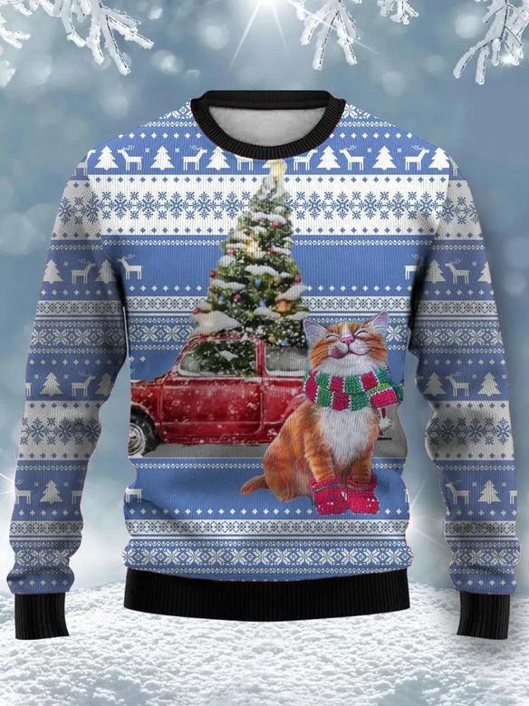 Christmas Tree Cat Print – Ugly Sweater Christmas