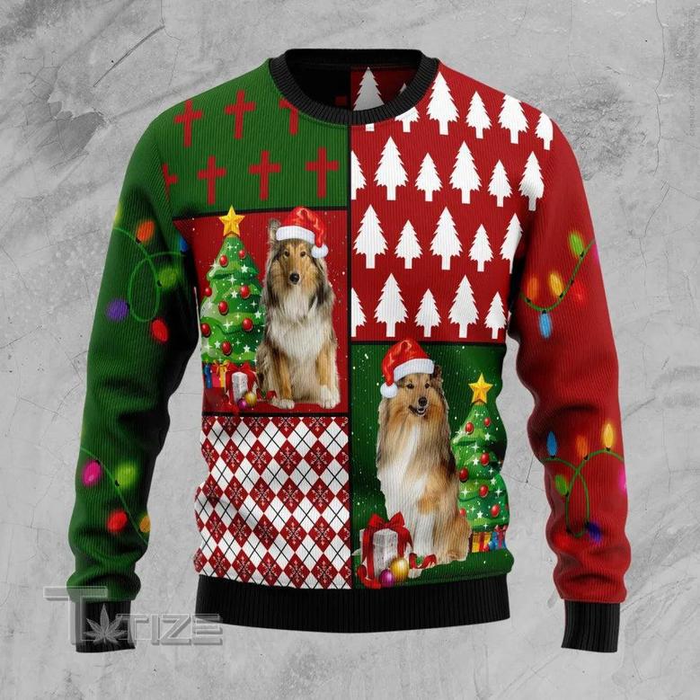 Collie Hohoho Ugly Christmas Sweater