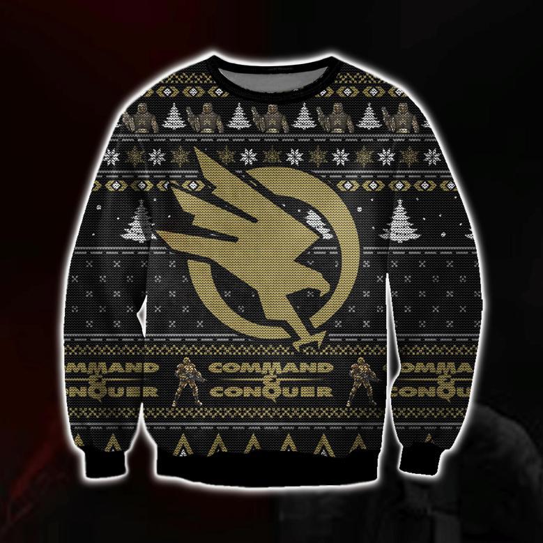 Command Conquer Print Ugly Christmas Sweater