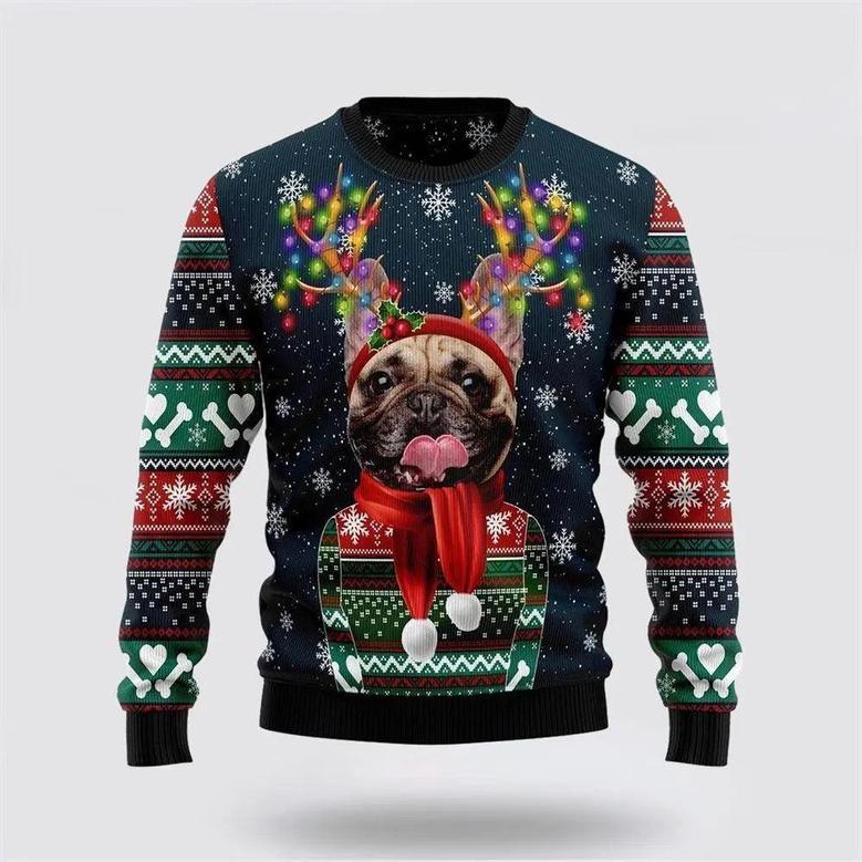 Cool French Bulldog Ugly Christmas Sweater, Jumper – Pet Lover Christmas Sweater