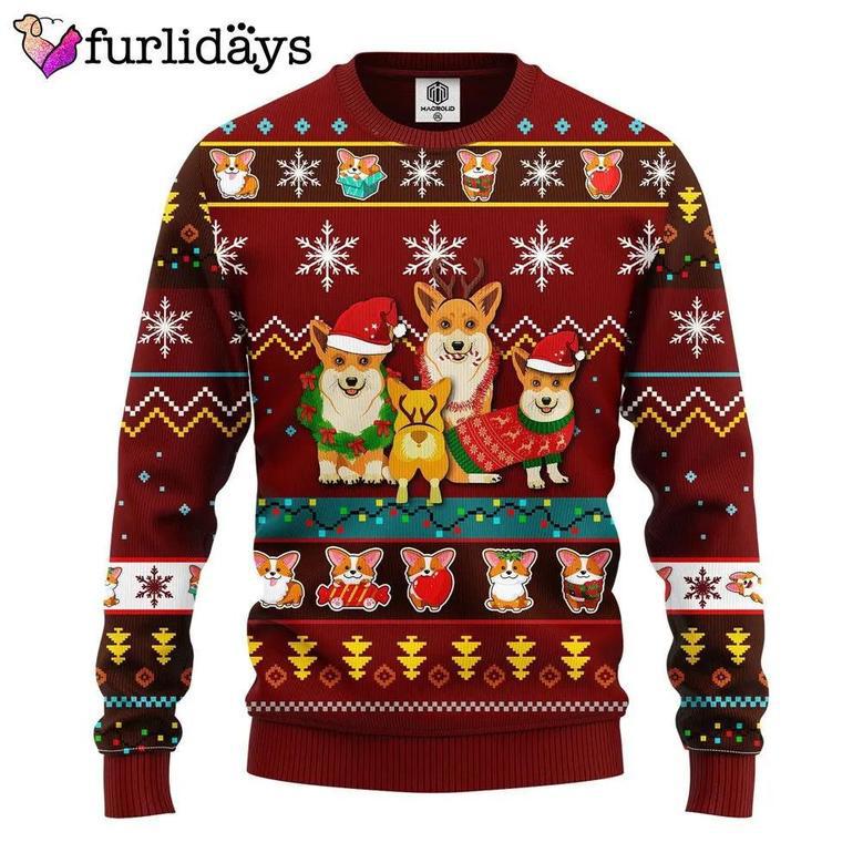 Corgi Cute Ugly Christmas Sweater, Jumper Red Brown – Best Xmas Gifts