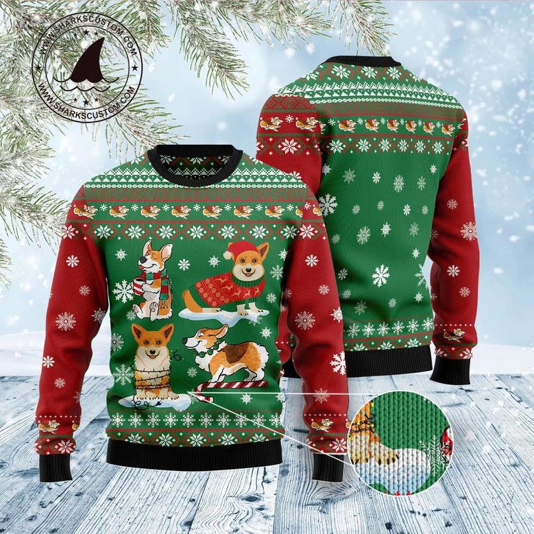 Corgi Snow Day Ugly Christmas Sweater