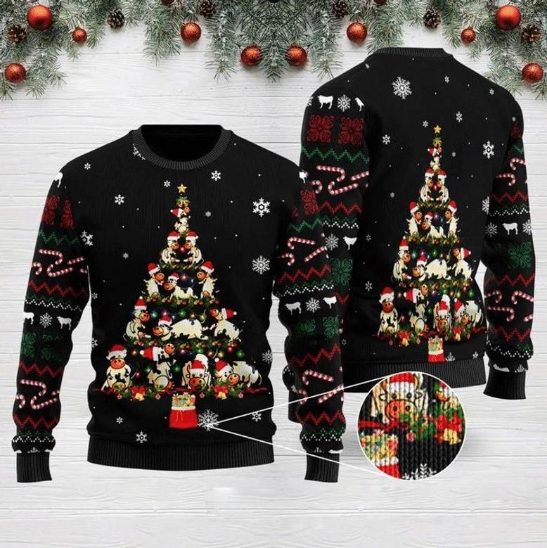 Cow Tree Ugly Christmas Sweater