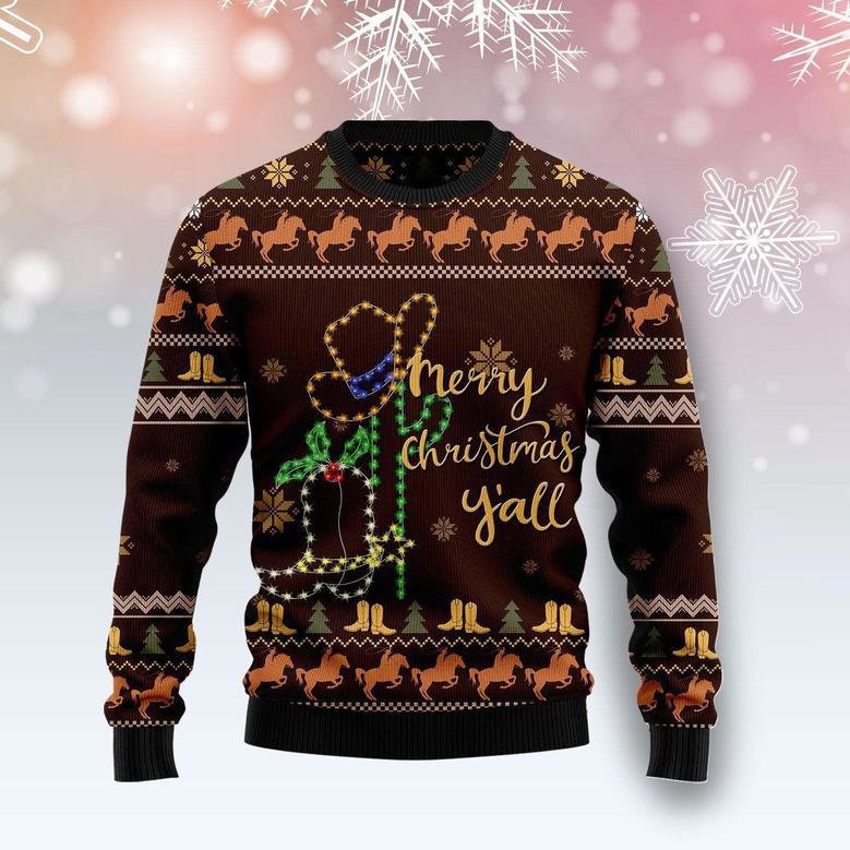 Cowboy Boots Ugly Christmas Sweater