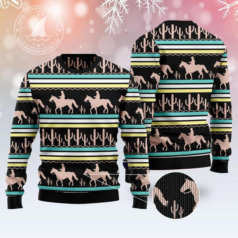 Cowboy Cactus Ugly Christmas Sweater