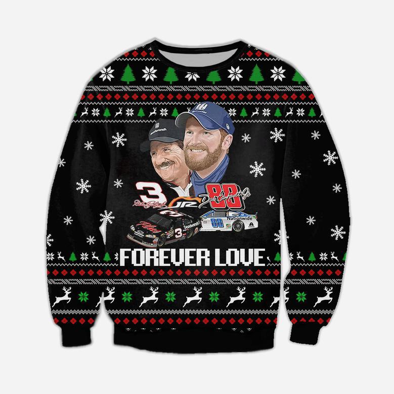 Dale Earnhardt Knitting Pattern Print Ugly Christmas Sweater