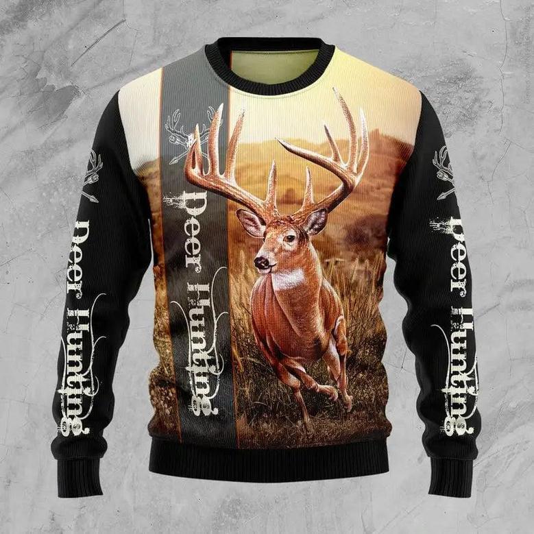 Deer Hunting Funny Ugly Christmas Sweater For Men & Women Adult Christmas Gifts