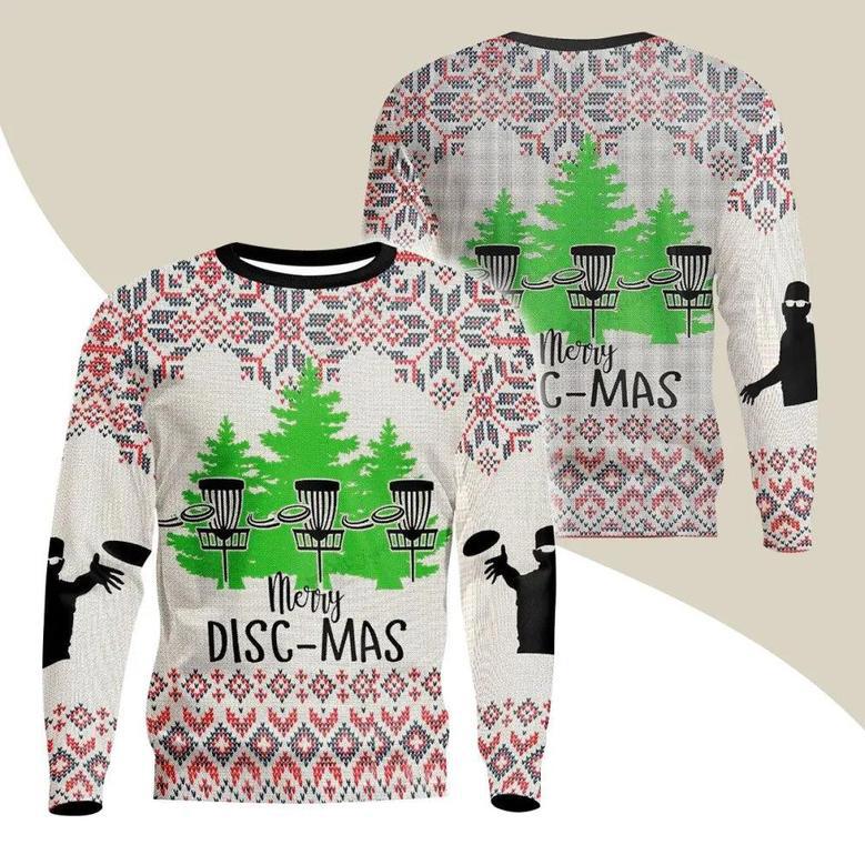 Disc Golf Ugly Christmas Sweater, Jumper, Disc Golf Merry Discmas Christmas Ugly