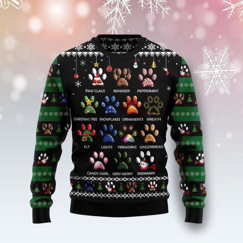 Dog Pawprint Ugly Christmas Sweater